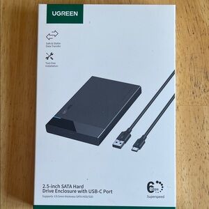 Black 2.5-inch SATA Hard Drive Enclosure with USB-C Port